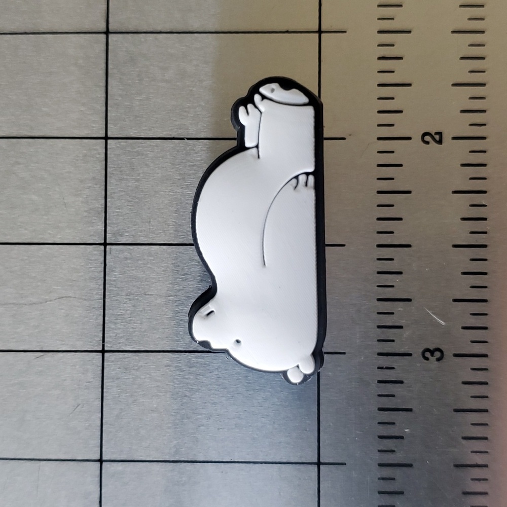 NEW! We Bare Bears Ice Bear laying down Croc Shoe Charm
